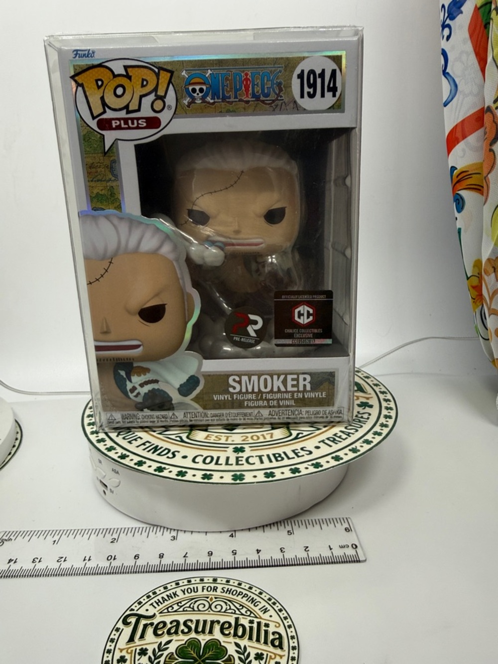 Funko Pop! Plus One Piece Smoker Vinyl Figure - White & Tan with protector